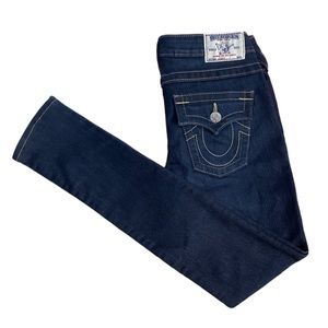 True Religion skinny jeans dark wash size 26 inseam 31”